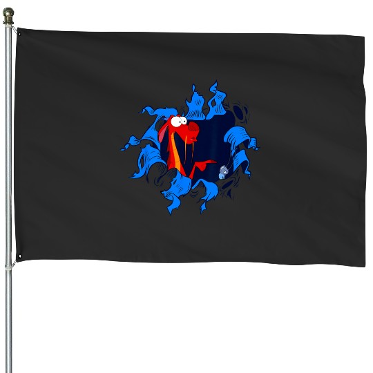 Disney Mulan Mushu Cri-Kee Takes The Blame Ripped  Disney Mulan Mushu Cri-Kee Takes The Blame Ripped House Flags