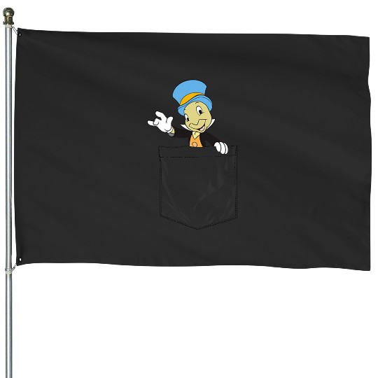 Disney Pinocchio Jiminy Cricket Faux Pocket House Flags
