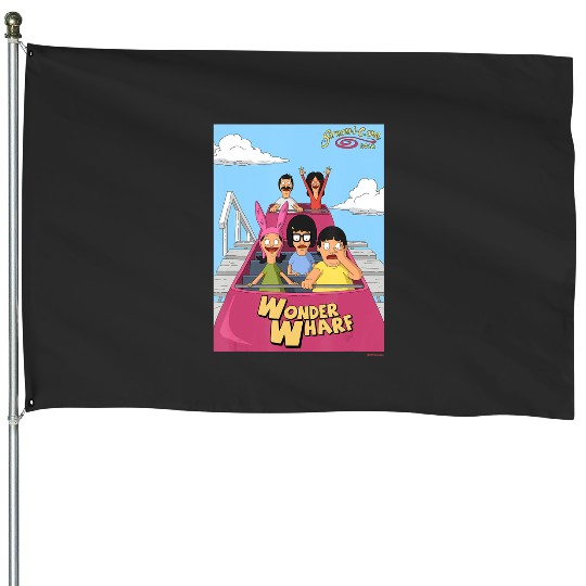 The BobS Burgers Movie Wonder Wharf Roller Coaster [logo] House Flags