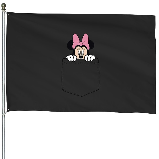 Black Disney Minnie Mouse Classic Fit  - Crew Neck House Flags
