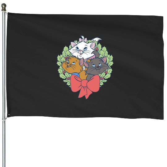 Disney Christmas The Aristocats Wreath House Flags