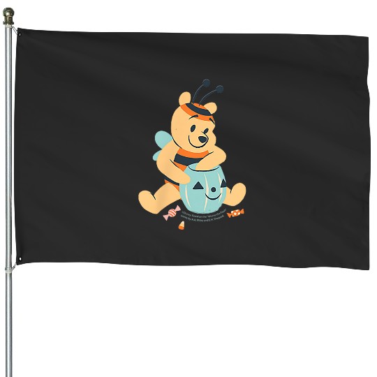 Disney Winnie the Pooh Halloween Hunny Bee and Pumpkin Pot House Flags