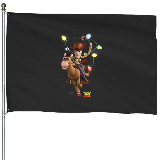 Disney Pixar Toy Story Woody Bullseye X-Mas Light House Flags