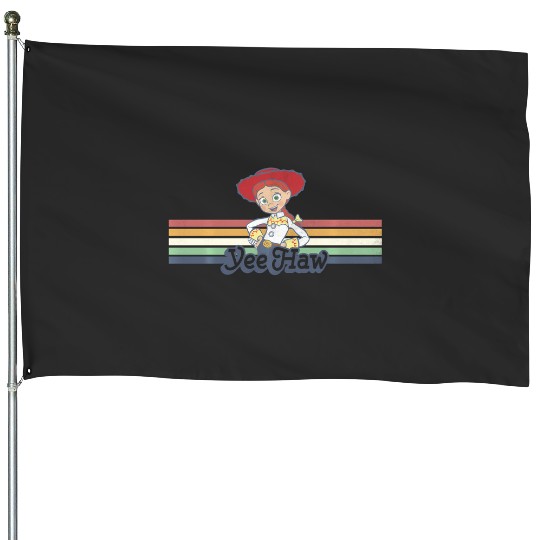 Disney Pixar Toy Story Jessie Cowgirl Rainbow Stripe Yee Haw House Flags