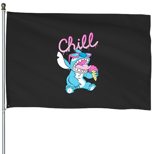 Disney Lilo and Stitch Neon Ice Cream Chill Drip House Flags