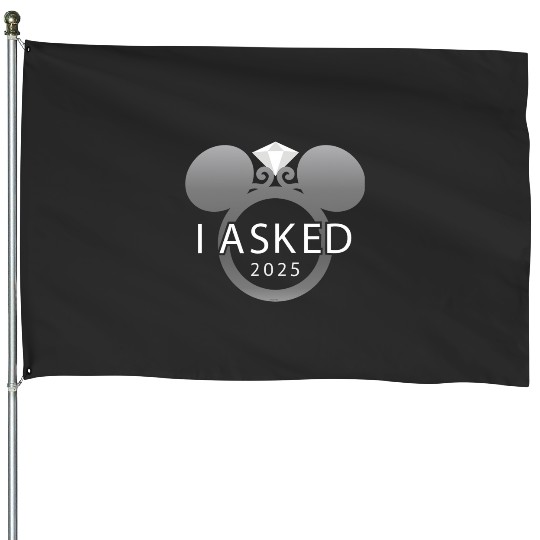 Disney I Asked  Engagement Ring Proposal Mickey House Flags