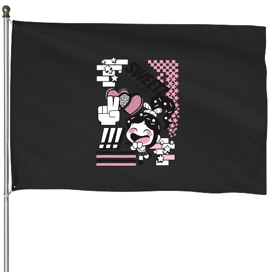 Disney WreckIt Ralph Von Sweetz Vanellope Kawaii Logo House Flags