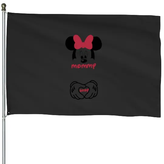 Minnie Mouse Mommy and Baby Maternity Shirt -Disney Pregnancy - Pregnancy Shirt - Bump Shirt - - Disney Shirt - Disneyland - Disney World 2 House Flags