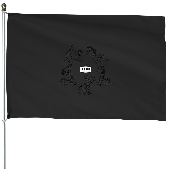 Disney 101 Dalmatians Cute Puppy Circle Portrait House Flags