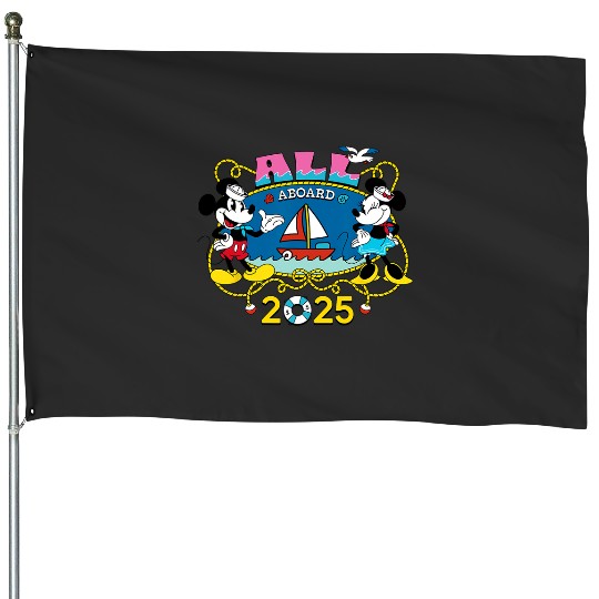Disney Cruise Family Group Vacation Matching All Aboard House Flags