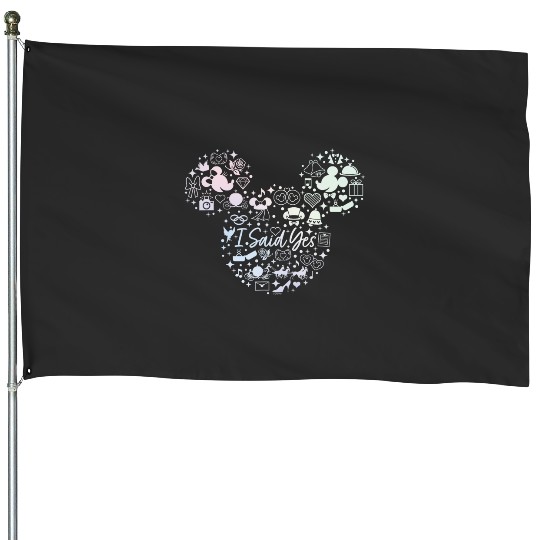 Disney I Said Yes Engagement Proposal Mickey Head Icon House Flags
