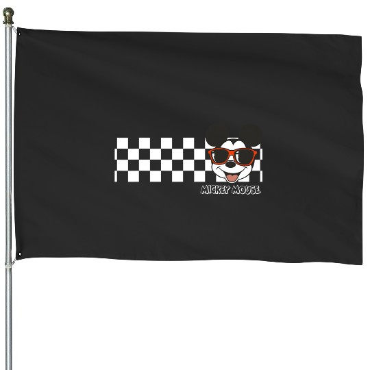 Disney Mickey And Friends Mickey Mouse Checkerboard Stripe House Flags
