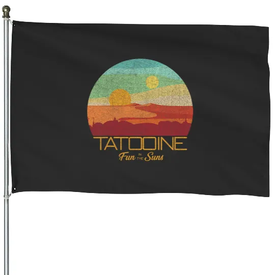 Star Wars Tatooine Postcard Fun in the Sun Vintage Disney House Flags
