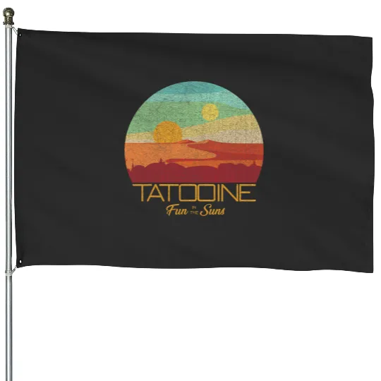 Star Wars Tatooine Postcard Fun in the Sun Vintage Disney House Flags