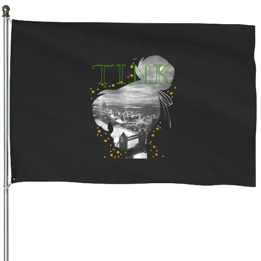 Disney Peter Pan Tinkerbell Silhouette Fill London Bridge House Flags