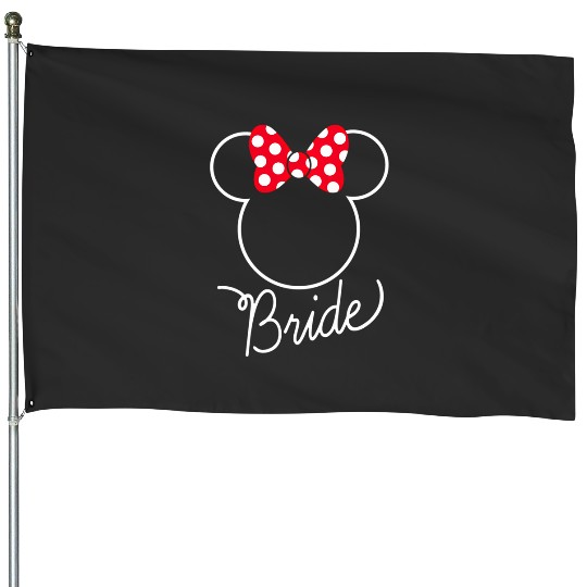 Disney Minnie Mouse Bow Bride Wedding House Flags