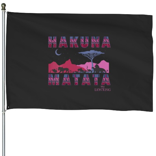 Womens Disney The Lion King Hakuna Matata Moon And Mountains V-Neck House Flags