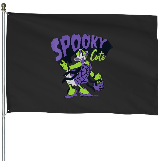 Womens Disney Daisy Duck Halloween Spider Web Costume Spooky Cute V-Neck House Flags