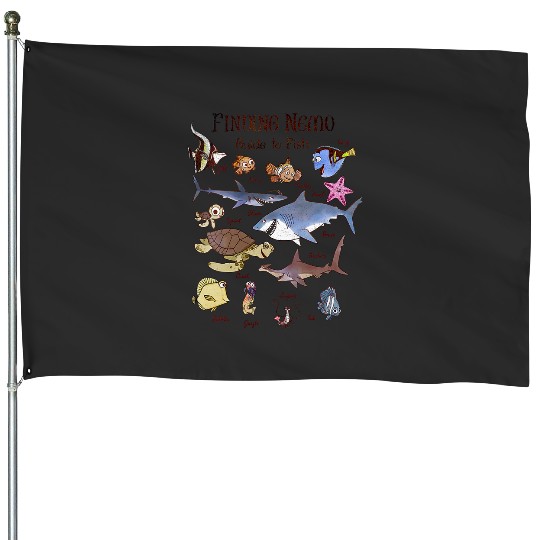 Womens Disney Pixar Finding Nemo Fish Guide V-Neck House Flags