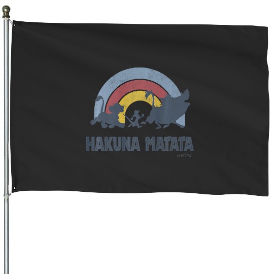 Disneys lion king hakuna matata distressed rainbow logo premium House Flags
