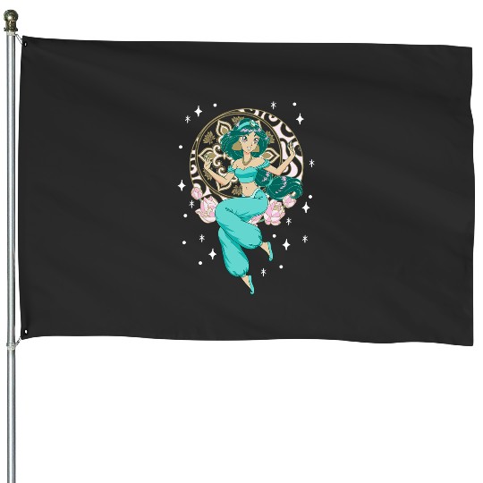 Disney Aladdin Jasmine Crescent Moon Anime Portrait House Flags
