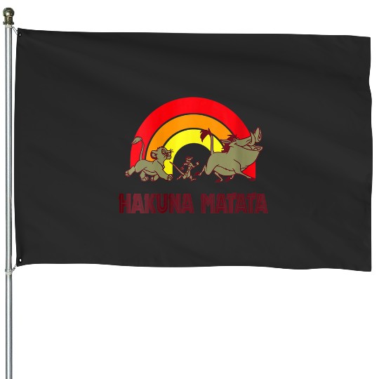 womens Disneys lion king warm rainbow hakuna matata House Flags