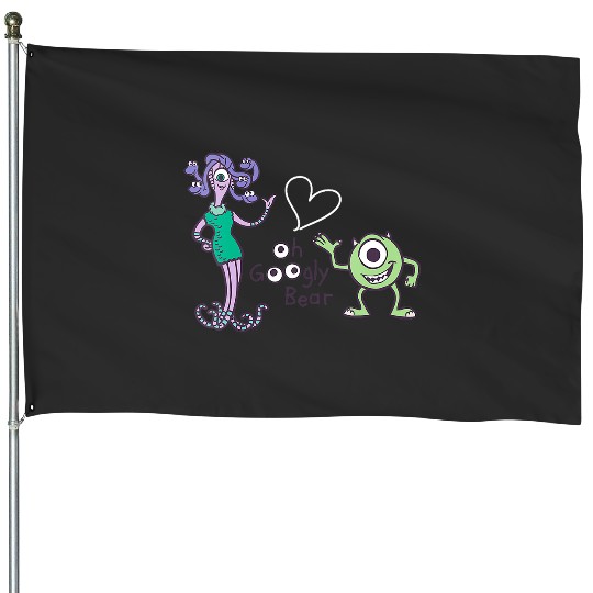 Womens Disney Pixar Monsters Inc. Mike Celia Oh Googly Bear Logo V-Neck House Flags