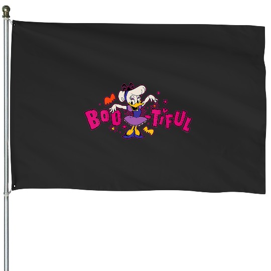 Womens Disney Daisy Duck in Costume BOO-tiful Spooky Cute Halloween V-Neck House Flags