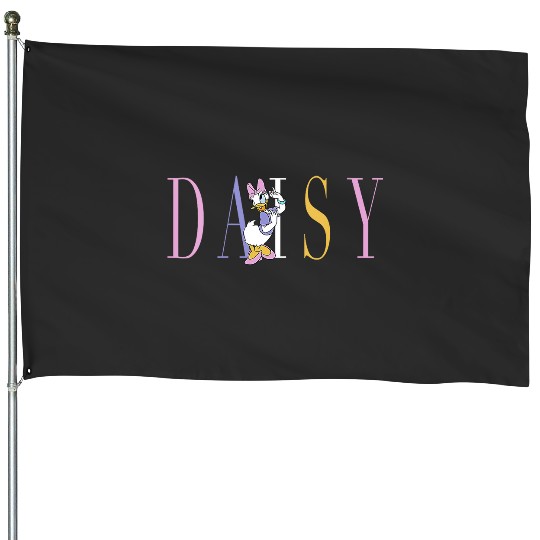 Womens Disney Mickey And Friends Daisy Duck Simple Text V-Neck House Flags