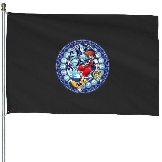 Disney Kingdom Hearts Sora Stained Glass House Flags