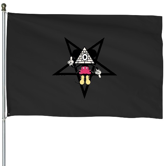 Baphomet   Disney Mickey Ears   Pentagram Occult   Witchy Feminis  Satanic Lucifer  Gay Pride House Flags