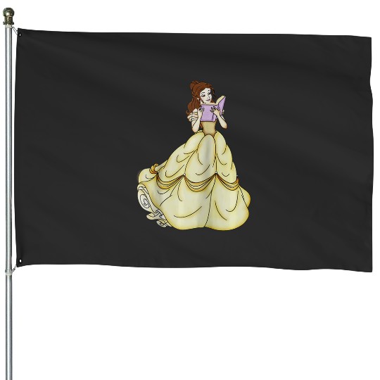 Disneys beauty and beast belle Readings raglan baseball House Flags