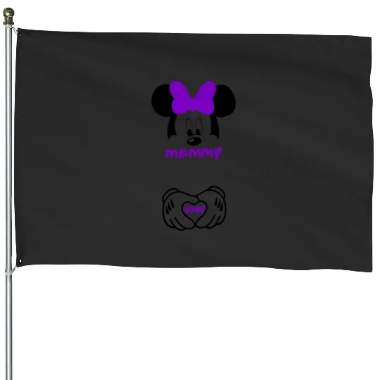Minnie Mouse Mommy and Baby Maternity  -Disney Pregnancy - Pregnancy  - Bump  - - Disney  - Disneyland - Disney World 3 House Flags