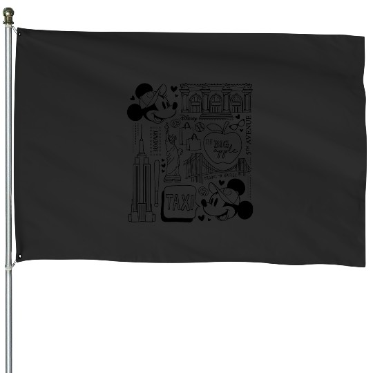 Disney  Minnie Mickey NY Taxi House Flags