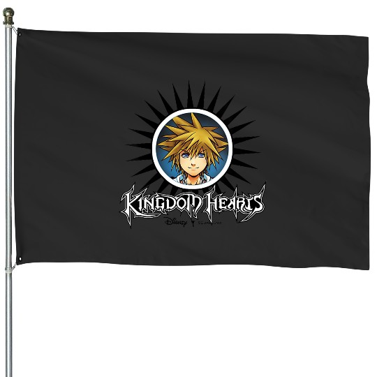 Disney Kingdom Hearts Sora Sunburst Center Icon & Logo V-Neck House Flags