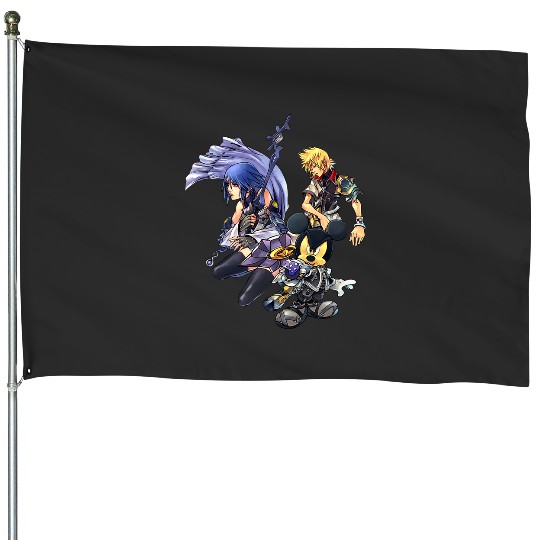 Disney Kingdom Hearts Ventus, Aqua, Mickey Group Hero Shots House Flags