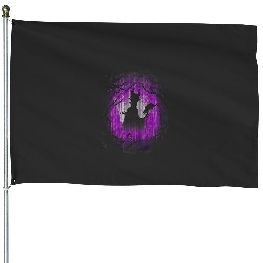 Disneys sleeping beauty maleficent purple hue silhouette House Flags