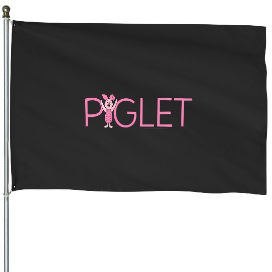 Disney Winnie The Pooh Piglet Classic Lettering House Flags