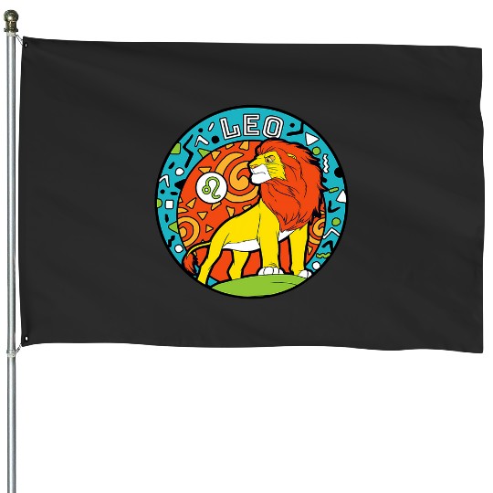 Disneys lion king simba zodiac leo House Flags