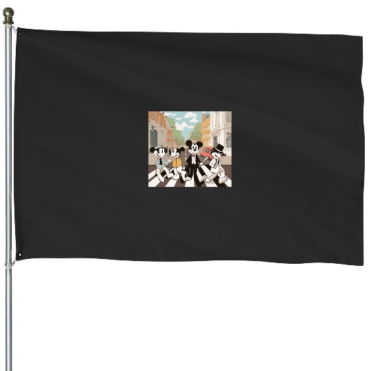 Steamboat Willie crossing Abbey Road  SALE!! Mickey Retro Disney Shirt, Mickey Checkered Shirt, Vintage Disney, Retro Mickey, Mickey Gift S-5XL House Flags