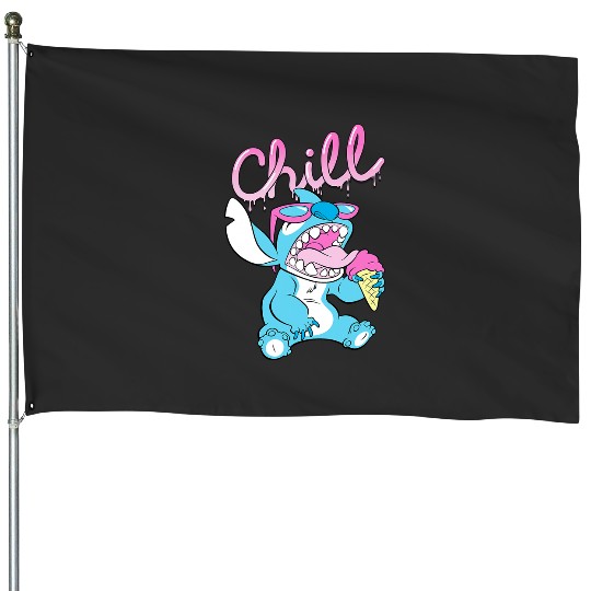 Disney Lilo and Stitch Neon Ice Cream Chill Drip House Flags