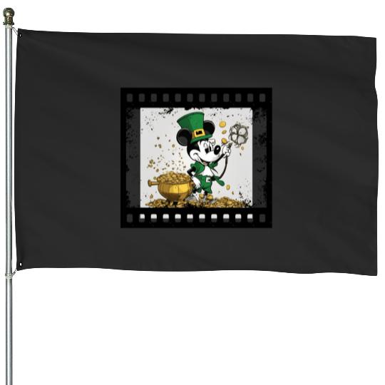 Steamboat Willie St Patricks day  SALE!! Mickey Retro Disney Shirt, Mickey Checkered Shirt, Vintage Disney, Retro Mickey, Mickey Gift S-5XL House Flags