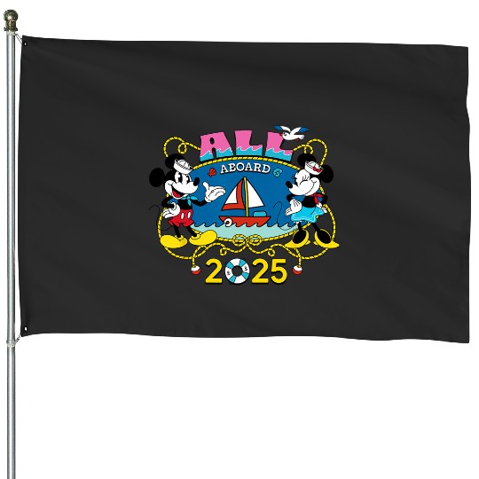 Disney Cruise Family Group Vacation Matching All Aboard House Flags