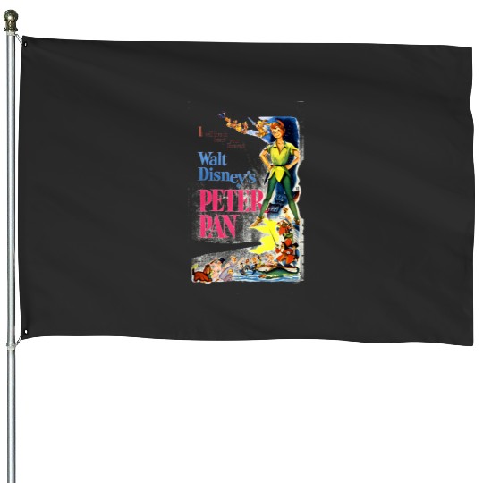 Disneys Peter Pan Vintages Cartoon Swea Swea House Flags