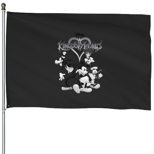 Disney Kingdom Hearts Retro Vintage Bw Sora Disney Crew House Flags