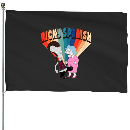 American Dad Ricky Spanish Kicking Old Lady  1: Bobs Burgers Family Shirt, Bobs Burgers Vintage House Flags