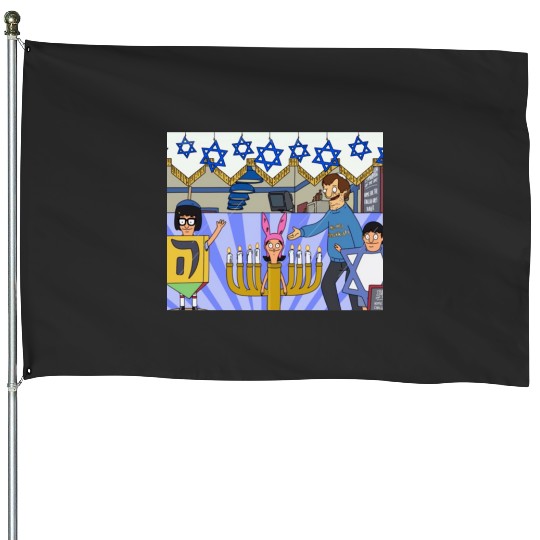Bobs Burgers Says Happy Hanukkah  : Bobs Burgers Family Shirt, Bobs Burgers Vintage House Flags