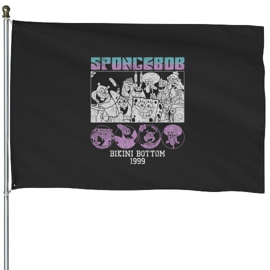 SpongeBob SquarePants Vintage Bikini Bottom Group Poster  : Bobs Burgers Family Shirt, Bobs Burgers Vintage House Flags