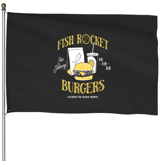 Bobs Burgers Fish Rocket Burgers _: Bobs Burgers Family Shirt, Bobs Burgers Vintage House Flags