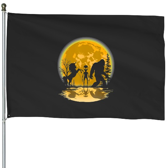 Goes Fishing With Alien And Unicorn Funny : Bobs Burgers Family Shirt, Bobs Burgers Vintage House Flags